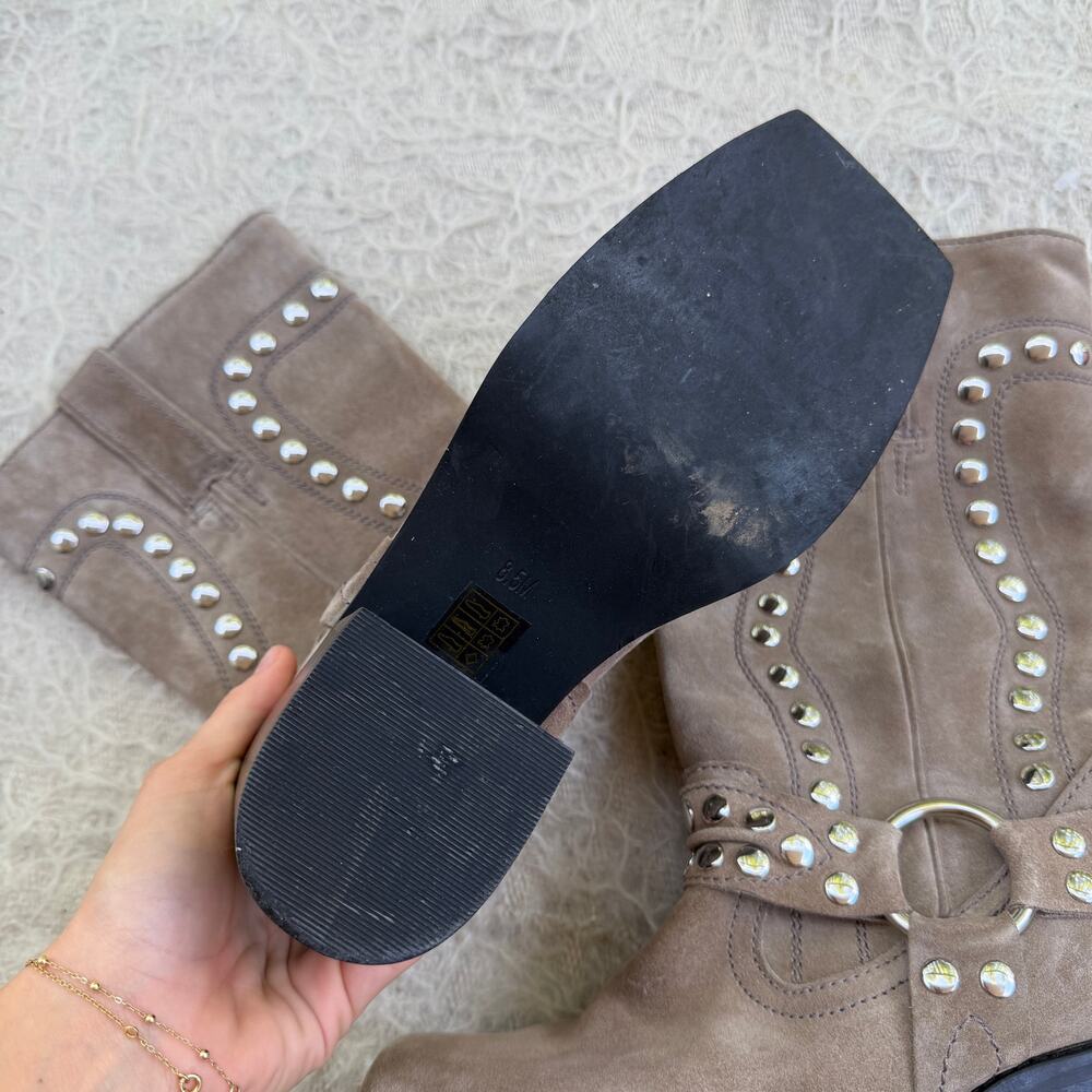 Jeffrey Campbell Studded Suede Moto Boots – Size 8.5 - Picture 3 of 6